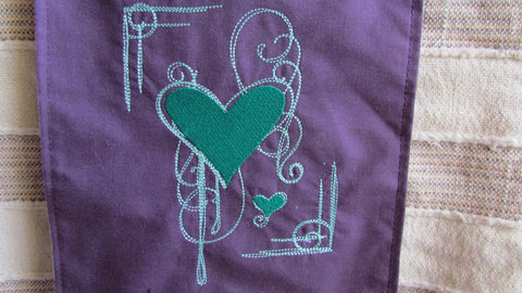 crossbody purse purple with green hearts