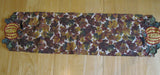 Fall table runner, fall leaves with embroidered pumpkin and black bird, gifts for her, fall table decor