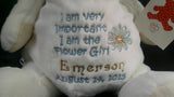 Custom personalized embroidered flower girl stuffed lamb plush animal new baby birth statistics adoption birthday gift