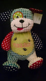 Custom personalized embroidered Harlequin patch stuffed dog plush animal- birth statistics - ring bearer - flower girl