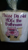 embroidered don&#39;t hog the bathroom toilet paper, pig collector, pig collection, pig lover